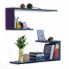 Trista - [Night Sky] Crutch-Shaped Leather Wall Shelf / Bookshelf / Floating Shelf (Set of 2)