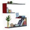Trista - [Wonderful Life] Crutch-Shaped Leather Wall Shelf / Bookshelf / Floating Shelf (Set of 2)