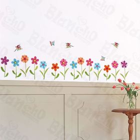 Butterfly & Flower - Large Wall Decals Stickers Appliques Home Decor