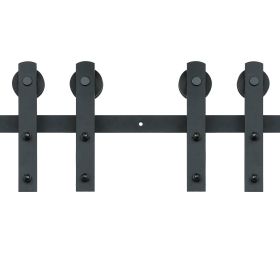 VEVOR 8FT Sliding Barn Door Hardware Kit, 330LBS Heavy Duty Barn Door Track Kit for Double Doors