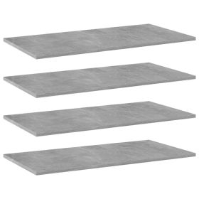 Bookshelf Boards 4 pcs Concrete Gray 31.5"x15.7"x0.6" Engineered Wood