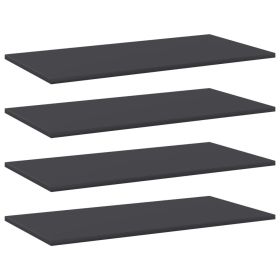 Bookshelf Boards 4 pcs Gray 31.5"x15.7"x0.6" Engineered Wood