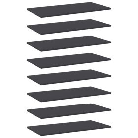 Bookshelf Boards 8 pcs Gray 31.5"x15.7"x0.6" Engineered Wood