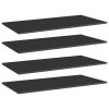 Bookshelf Boards 4 pcs High Gloss Black 31.5"x11.8"x0.6" Engineered Wood