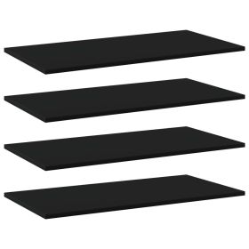 Bookshelf Boards 4 pcs Black 31.5"x15.7"x0.6" Engineered Wood