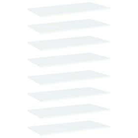 Bookshelf Boards 8 pcs White 31.5"x15.7"x0.6" Engineered Wood