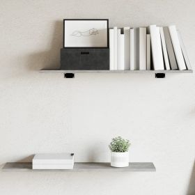 Bookshelf Boards 4 pcs Concrete Gray 31.5"x7.9"x0.6" Engineered Wood