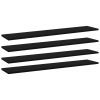 Bookshelf Boards 4 pcs Black 39.4"x7.9"x0.6" Engineered Wood