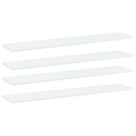 Bookshelf Boards 4 pcs White 39.4"x7.9"x0.6" Engineered Wood