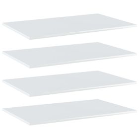 Bookshelf Boards 4 pcs High Gloss White 31.5"x19.7"x0.6" Engineered Wood