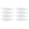 Bookshelf Boards 8 pcs High Gloss White 15.7"x19.7"x0.6" Engineered Wood