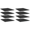 Bookshelf Boards 8 pcs High Gloss Black 15.7"x19.7"x0.6" Engineered Wood