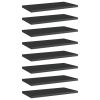 Bookshelf Boards 8 pcs High Gloss Black 15.7"x7.9"x0.6" Engineered Wood
