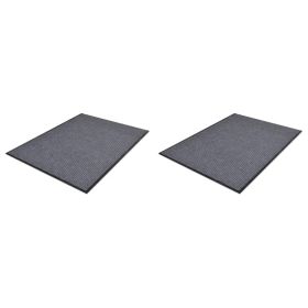 PVC Door Mats 2 pcs Gray 35.4"x23.6"