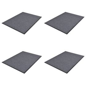 PVC Door Mats 4 pcs Gray 35.4"x23.6"