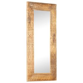 Hand-Carved Mirror 43.3"x19.7"x1" Solid Mango Wood
