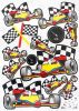 Racing Cars - Large Wall Decals Stickers Appliques Home Decor
