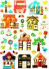 Cartoon House Collection - Wall Decals Stickers Appliques Home Dcor