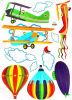Aeroplane And Hot Balloon- Wall Decals Stickers Appliques Home Dcor