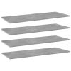Bookshelf Boards 4 pcs Concrete Gray 39.4"x15.7"x0.6" Engineered Wood