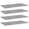 Bookshelf Boards 4 pcs Concrete Gray 31.5"x7.9"x0.6" Engineered Wood