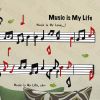 Music Life - Hemu Wall Decals Stickers Appliques Home Decor 19.7 BY 27.5 Inches