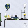 Science Class - Hemu Large Wall Decals Stickers Appliques Home Decor 19.7 BY 27.5 Inches
