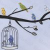 Allover Birds - Hemu Wall Decals Stickers Appliques Home Decor 12.6 BY 23.6 Inches