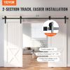 VEVOR 8FT Sliding Barn Door Hardware Kit, 330LBS Heavy Duty Barn Door Track Kit for Double Doors