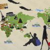 World Tour - Hemu Large Wall Decals Stickers Appliques Home Decor 19.7 BY 27.5 Inches