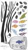 Allover Birds - Hemu Wall Decals Stickers Appliques Home Decor 12.6 BY 23.6 Inches
