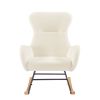 off white teddy fabric rocking chair