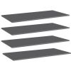 Bookshelf Boards 4 pcs High Gloss Gray 31.5"x11.8"x0.6" Engineered Wood