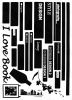 I Love Book - Hemu Large Wall Decals Stickers Appliques Home Decor 19.7 BY 27.5 Inches