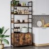 Gold bookshelf; 4 tier white standard bookshelf with storage cabinets; modern iron bookshelf with door display shelf for home office; white gold