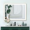 Rectangular Single Aluminum Framed Anti-Fog LED Light Wall Bathroom Vanity Mirror