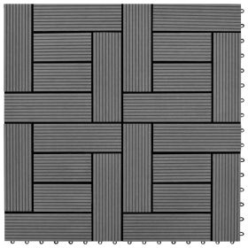 22 pcs Decking Tiles 11.8"x11.8" 2 sqm WPC Gray (Color: Grey)