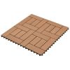 22 pcs Decking Tiles 11.8"x11.8" 2 sqm WPC Brown