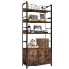 Gold bookshelf; 4 tier white standard bookshelf with storage cabinets; modern iron bookshelf with door display shelf for home office; white gold